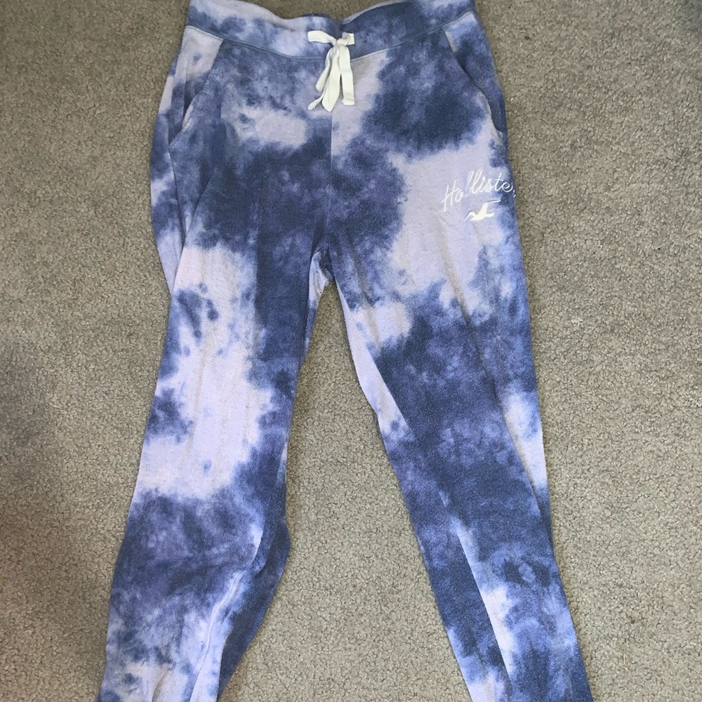 Blue tie-dye sweatpants